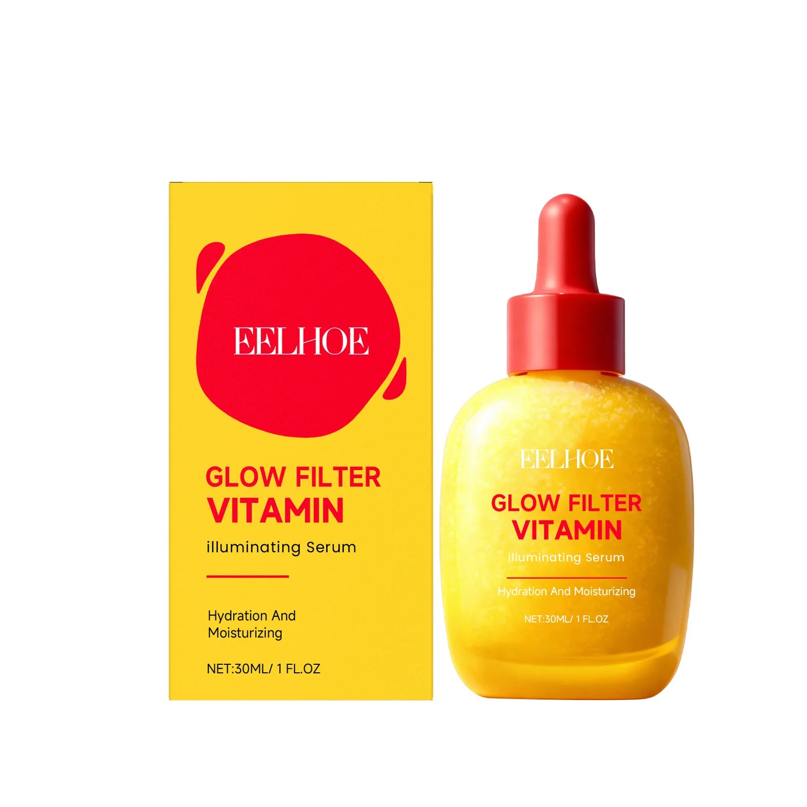 EELHOE Glow Filter Vitamin Illuminating Serum Evens Skin Tone Deep Moisturizing Lightweight Texture Brightening Facial Essence